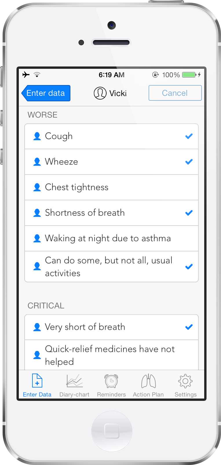 Asthma Symptom Chart